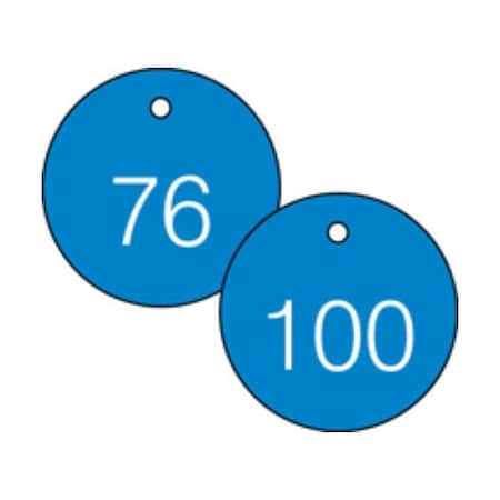 Accuform Engraved Numbered Tags, RP-Plastic, 3/8 in H x 3-1/4 in W, 25 PK TDG364BU